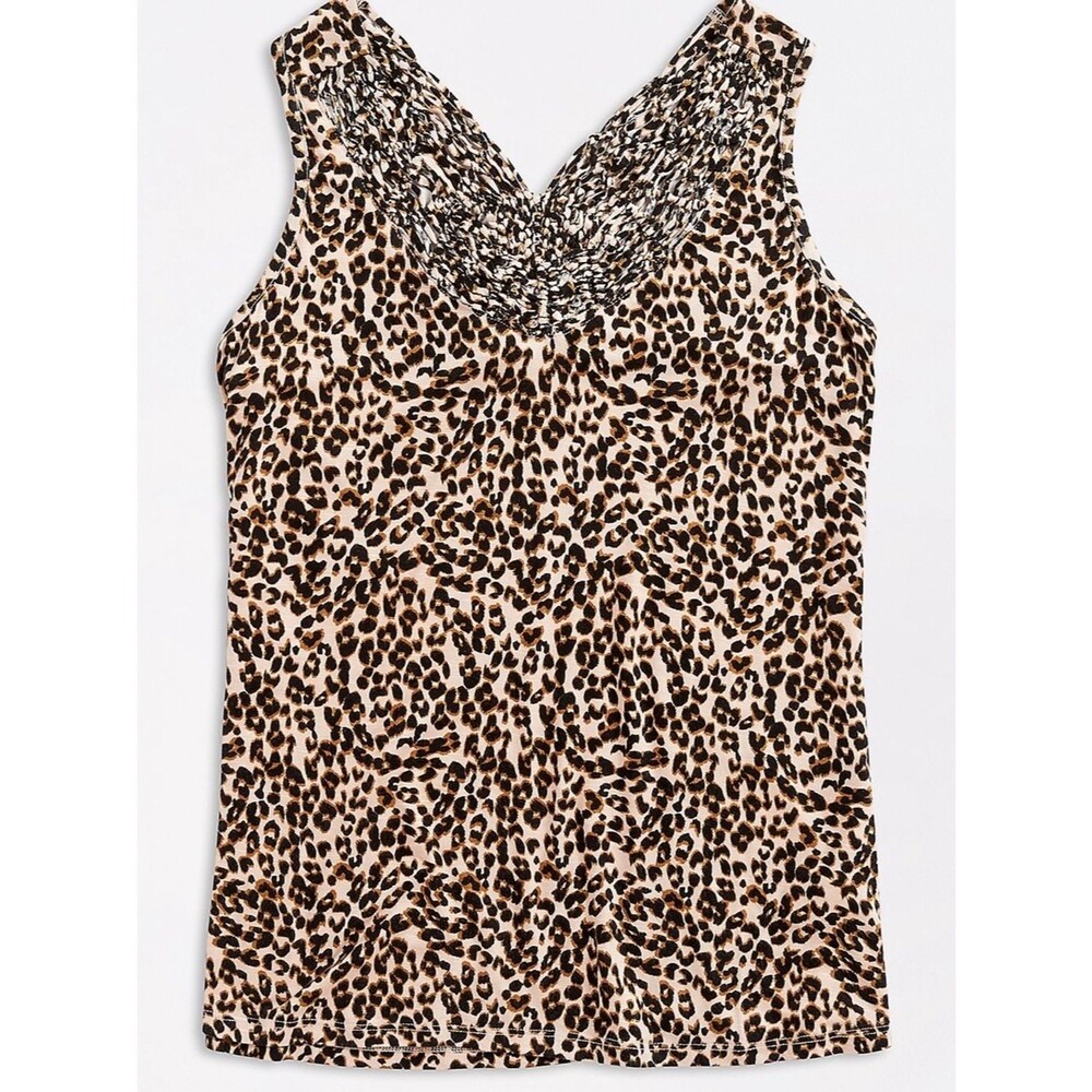 Maurice’s Leopard Macrame Neck Tank Top